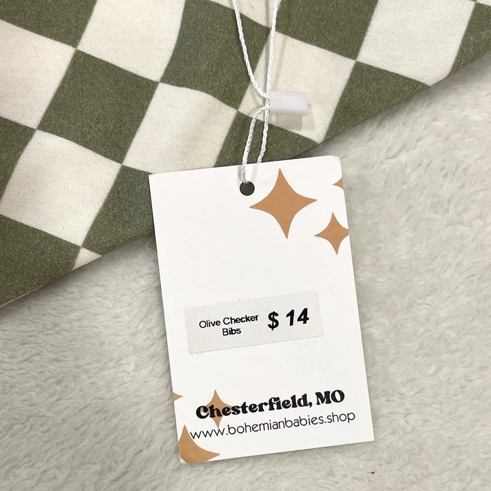 Bohemian Babies Checkered Bib NWT